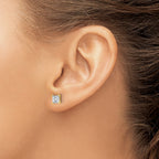 14K Yellow Gold 1 1/2 ct Lab-Created Diamond VS+ F+, Princess-Cut 4-Prong Stud Earrings