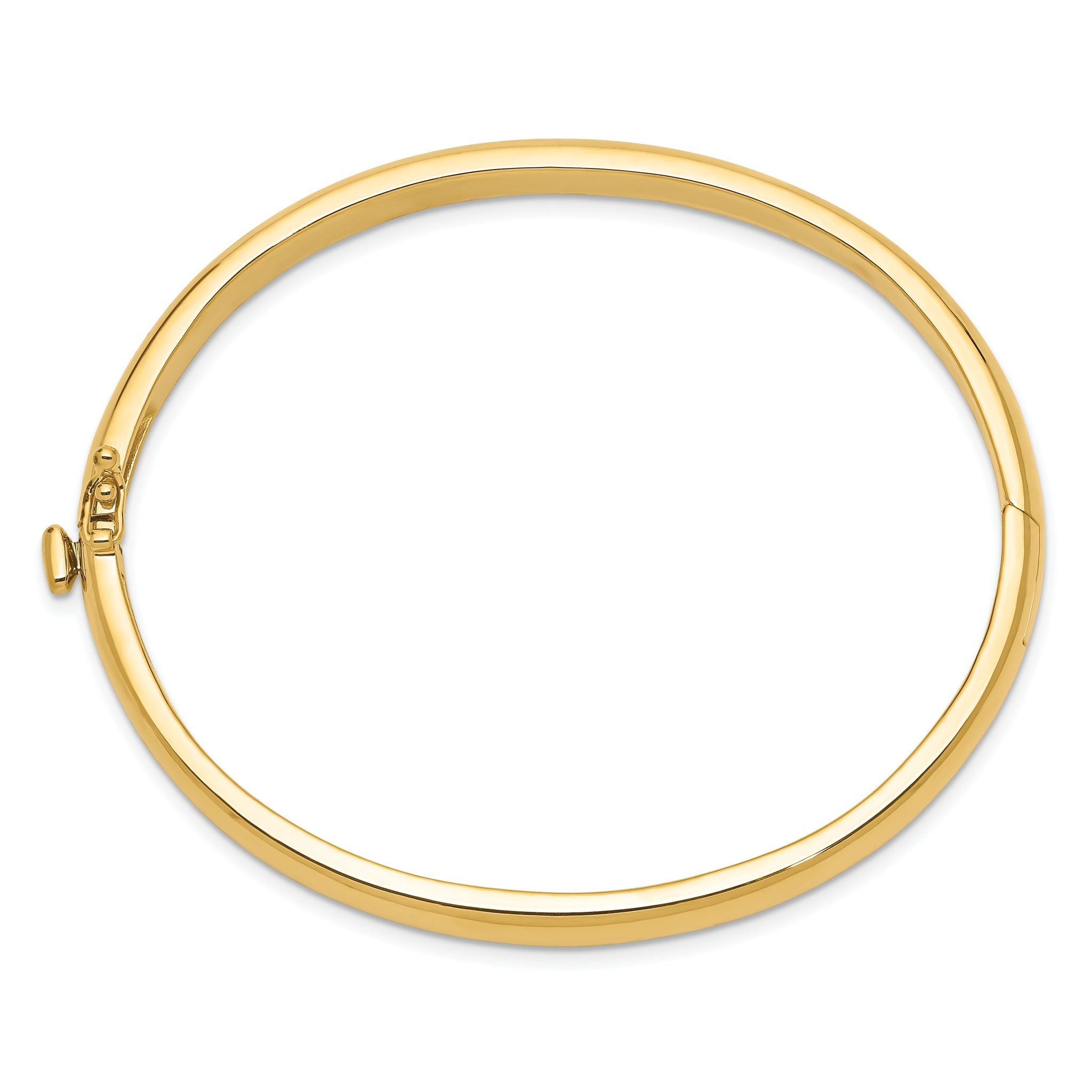 14k 5.6mm Polished Solid Hinged Bangle Bracelet Secondary image