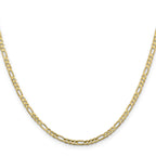 Flat Figaro Chain in 10K Yellow Gold, 3mm