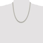 Sterling Silver Rhodium-plated 5mm Round Spiga Chain