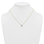 14k 1 1/2 carat Certified Lab Grown Diamond VS+ F+ Princess Complete Four Prong 18 inch Pendant Necklace