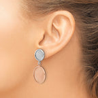 SS Rhodium/Rose-tone Radiant Essence Polished/Scratch Earrings