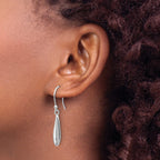 White Ice Sterling Silver Diamond Dangle Earrings with Polished Rhodium Finish