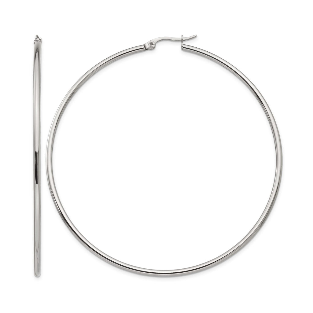 Stainless Steel Polished Hoop Earrings for Women
