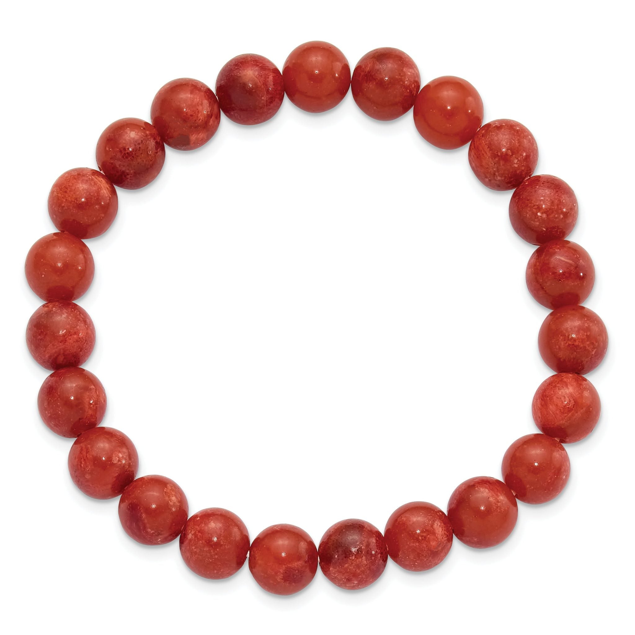 Reconstituted Coral 8.5mm Beaded Stretch Bracelet Secondary image