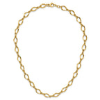 14K Gold Fancy Link Necklace with Polished Twisted Design