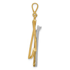 14K Two-Tone Gold Star of David Pendant with Elegant Closed Back Design