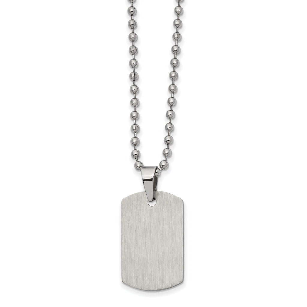 Reversible Dog Tag Necklace in Stainless Steel
