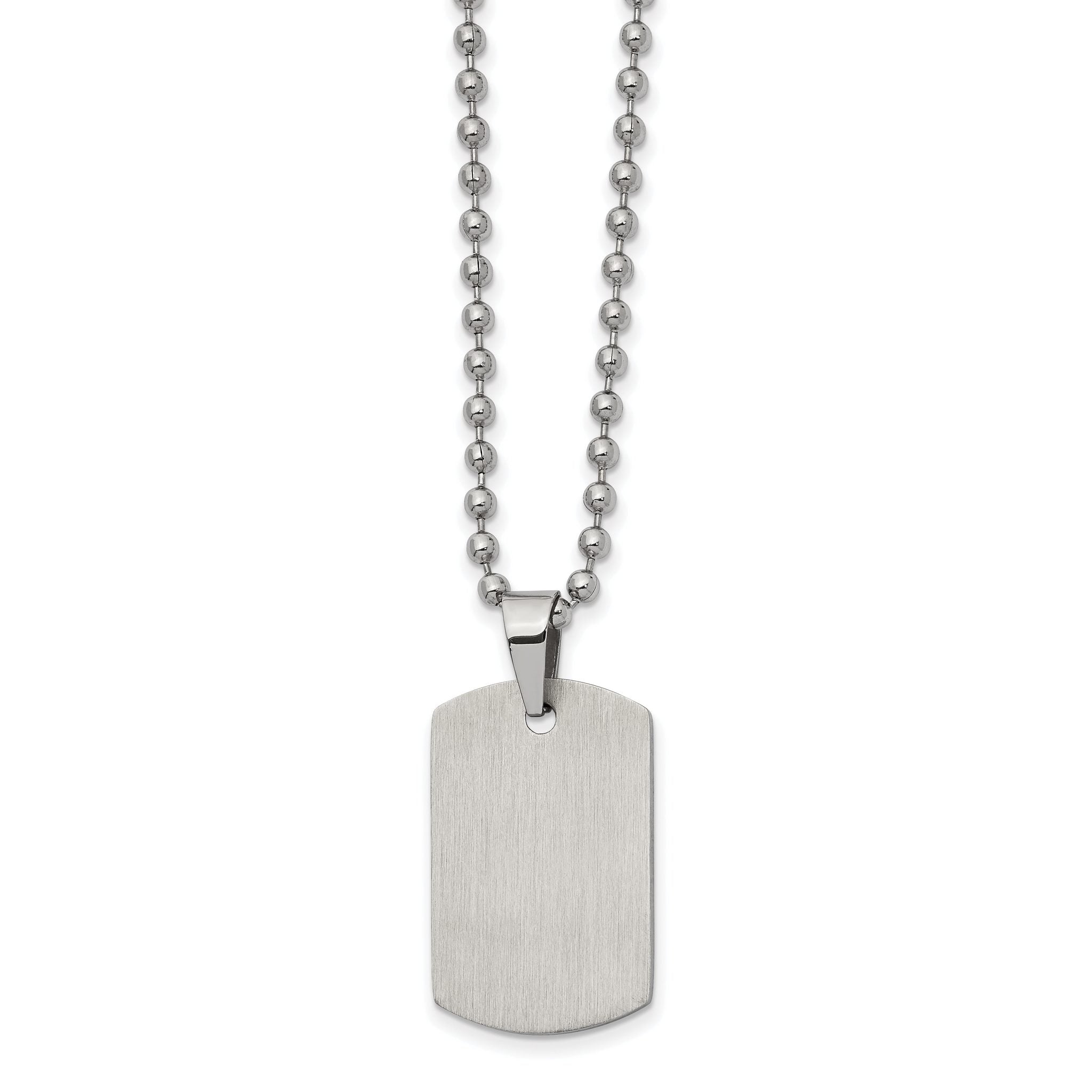 Reversible Dog Tag Necklace in Stainless Steel