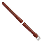 Havana Crocodile-Grain Chronograph Watch Band in Leather, 28mm