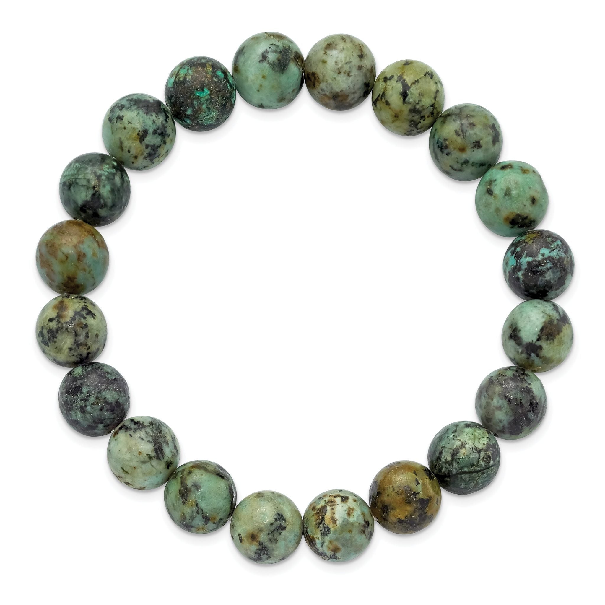10mm African Pine Agate Beaded Stretch Bracelet Secondary image