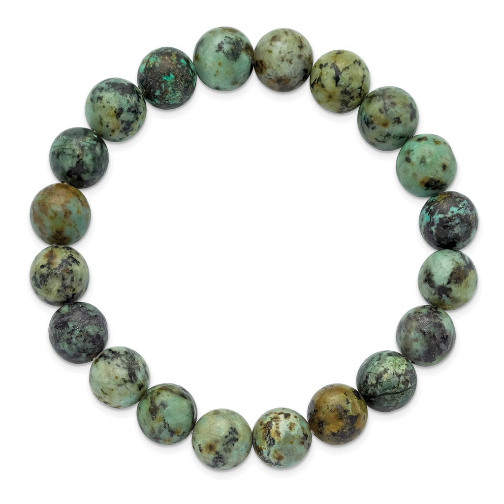 10mm African Pine Agate Beaded Stretch Bracelet