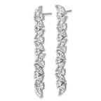 Cheryl M Sterling Silver Rhodium-plated Polished Fancy CZ Post Dangle Earrings