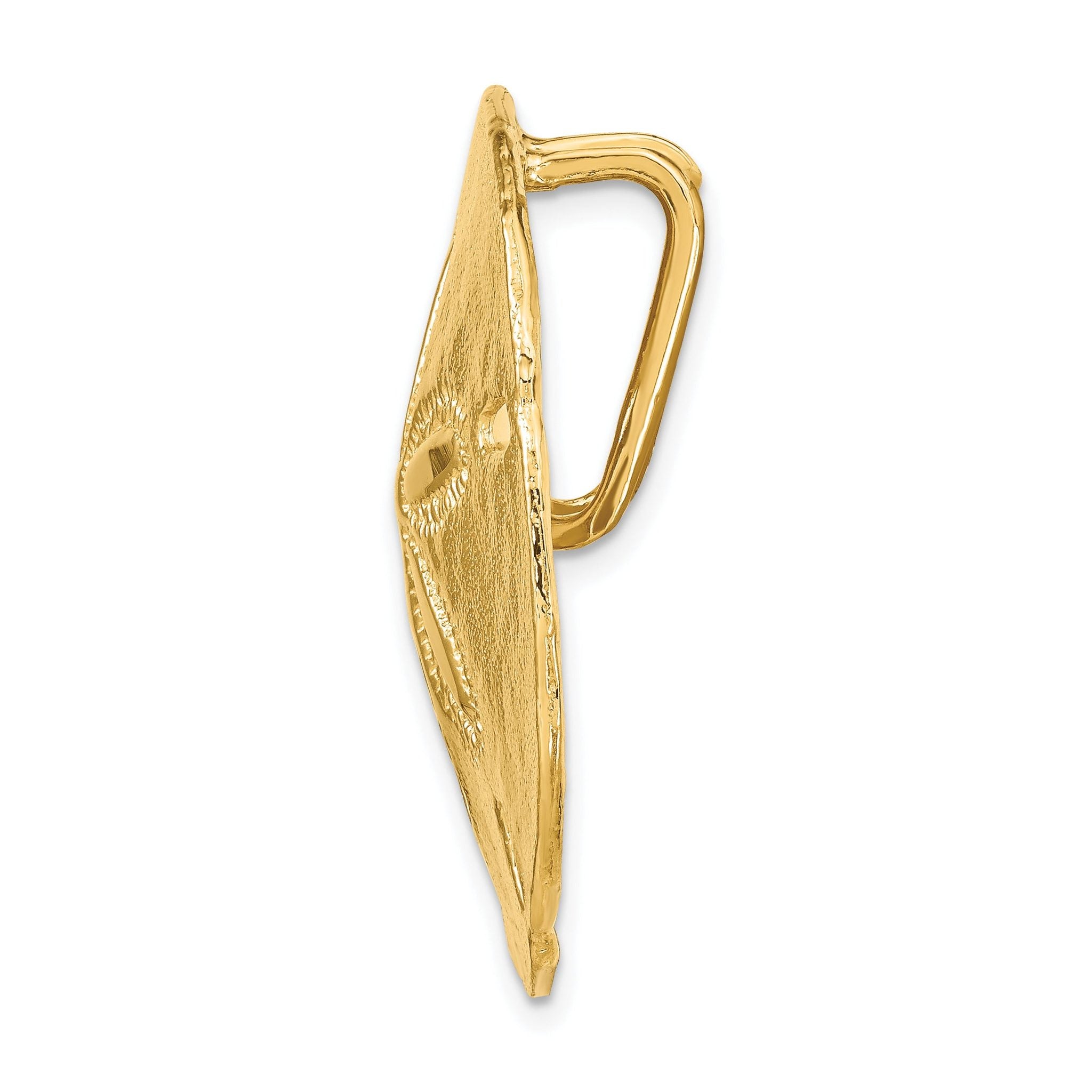 14K Gold Sand Dollar Slide Pendant Fits 8mm & 10mm Omega, Polished Finish Secondary image