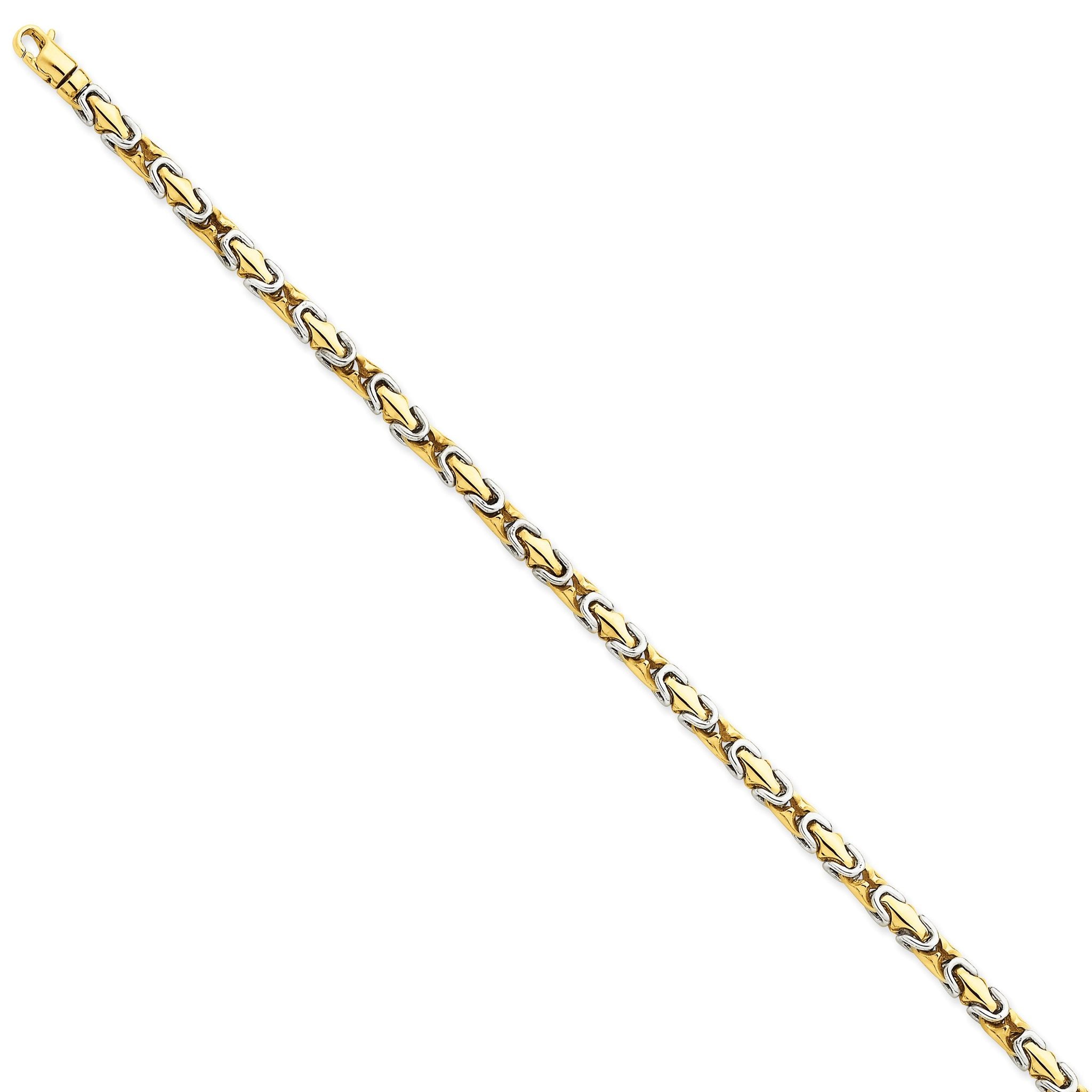 14K Two-Tone Gold Fancy Link Bracelet with Polished Elegance Main image