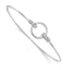 White Ice Sterling Silver Diamond Bangle with Rhodium Polish Gift Ready