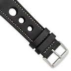 Grand Prix Leather Watch Band in Black, 18mm