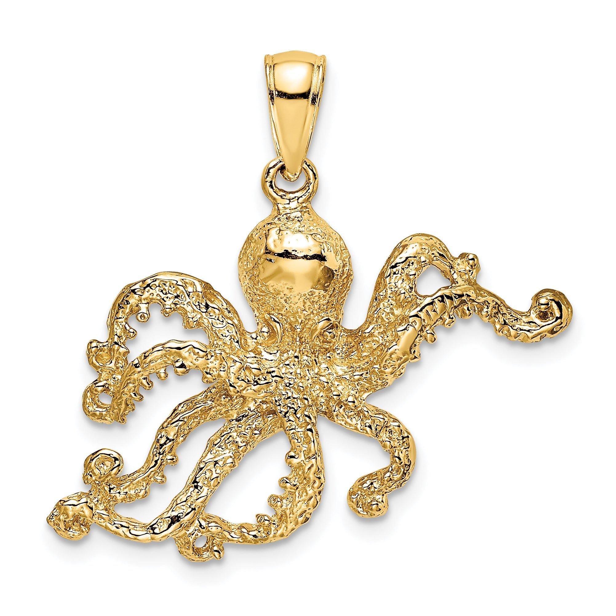 14K Textured Octopus Charm Main image