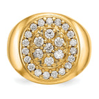 14k 1 carat AAA Diamond Mens Cluster Ring