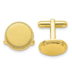 Gold-Plated Satin Florentine Round Cuff Links by Kelly Waters