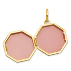 14k Half Point Diamond Polished With Star 18mm Octagon Shaped Locket