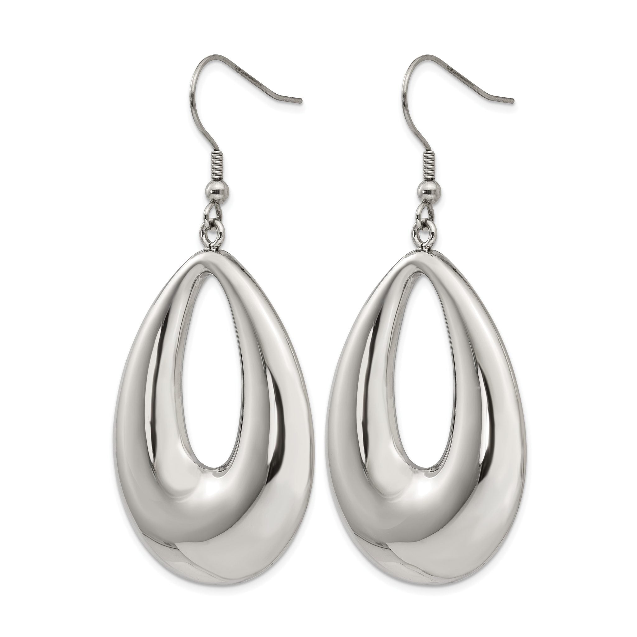 Stainless Steel Polished Teardrop Drop Dangle Earrings for Women Secondary image