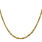 14K 7 inch 3.3mm Diamond-cut Semi Solid with Lobster Clasp Chain