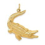 14K Yellow Gold Alligator Charm Pendant for Men  Detailed and Themed Design