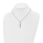 Chisel Stainless Steel Polished Rose IP-plated Cross Pendant on a 16 inch with 2 inch extension Cable Chain Necklace