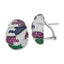 Sterling Silver Omega Back Earrings with Black Rhodium & Synthetic Ruby
