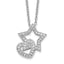 Sophia Jewelers Sterling Silver CZ Heart and Star Necklace, Elegant 18 Design