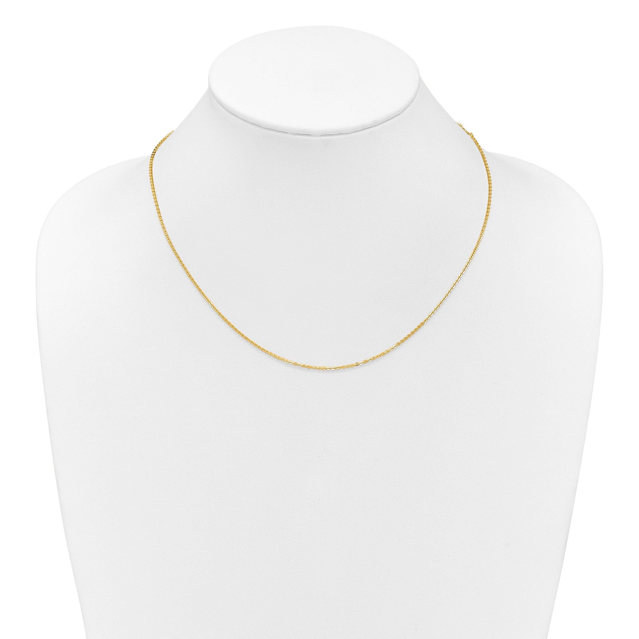 0.95mm 10K Yellow Gold Flat Cable Chain