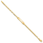 14k Polished Solid Chain/Solid Plate Flat Anchor Link 20x4mm Plate 5.5 inch Baby/Child ID Bracelet