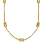 14K Polished Rectangle Station w/2in Ext. Necklace