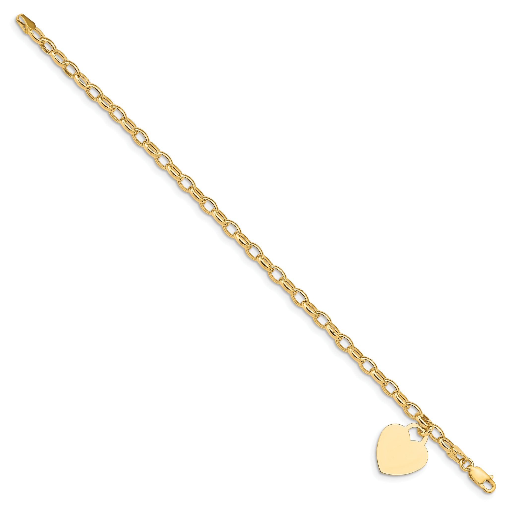 14k Heart Charm Bracelet Secondary image
