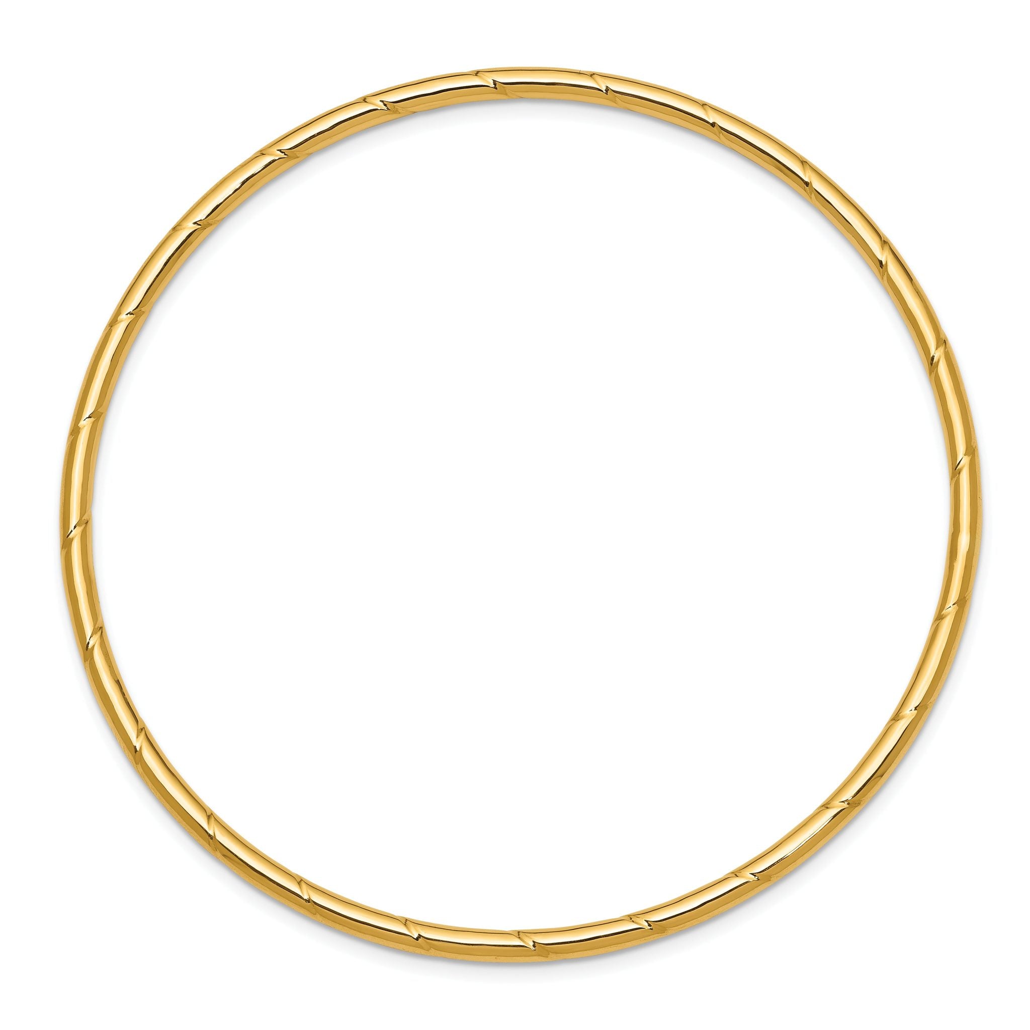 Sophia Jewelers 14K Gold Grooved Slip-On Women's Bangle Polished Elegance