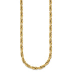 14k Polished And Textured 4.5mm Flat Rope Chain 18.25 inch Necklace