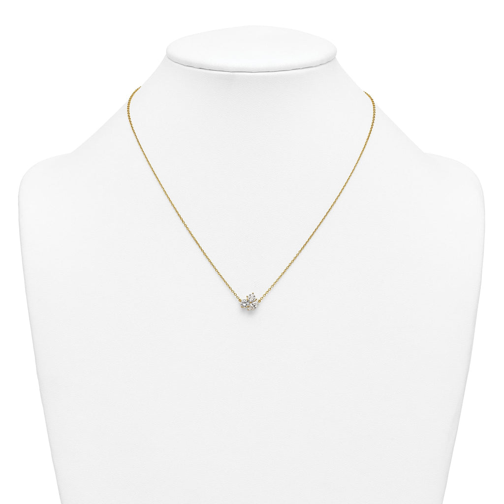 14k 1 carat Lab Grown Diamond VS+ F+ Complete 18 inch Three Stone Fashion Necklace