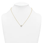 14k 1 carat Lab Grown Diamond VS+ F+ Complete 18 inch Three Stone Fashion Necklace