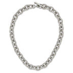 Chisel Stainless Steel Polished and Textured Link 16.5 inch Necklace