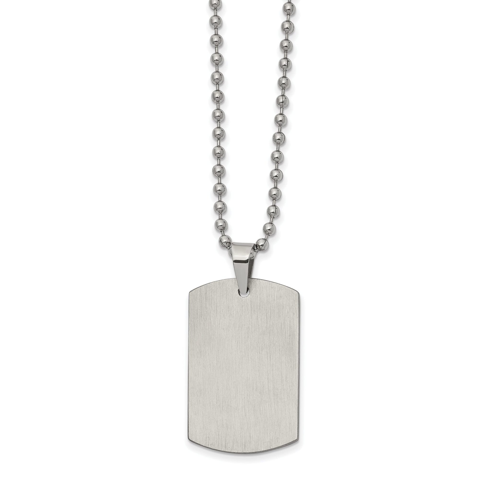 Reversible Dog Tag Necklace in Stainless Steel, 22" Main image