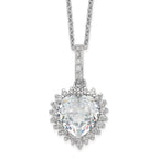Cheryl 925 Silver Rhodium-Plated CZ Heart Necklace Elegant Gift-Ready Design