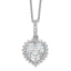 Cheryl 925 Silver Rhodium-Plated CZ Heart Necklace Elegant Gift-Ready Design