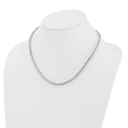 14k White Gold 14 1/2 carat Lab Grown Diamond VS+ F+ Complete Round 18 inch Graduated Tennis Necklace