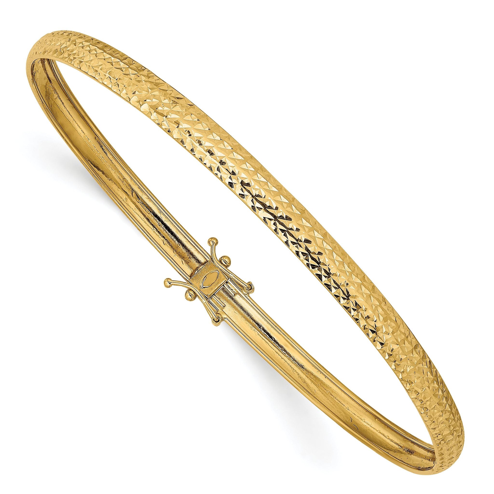 14K Yellow Gold Polished D/C Flexible Bangle Main image