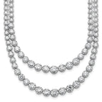 14k White Gold 14 3/8 carat Lab Grown Diamond VS+ F+ Complete 16 inch Graduated Layered Tennis Necklace
