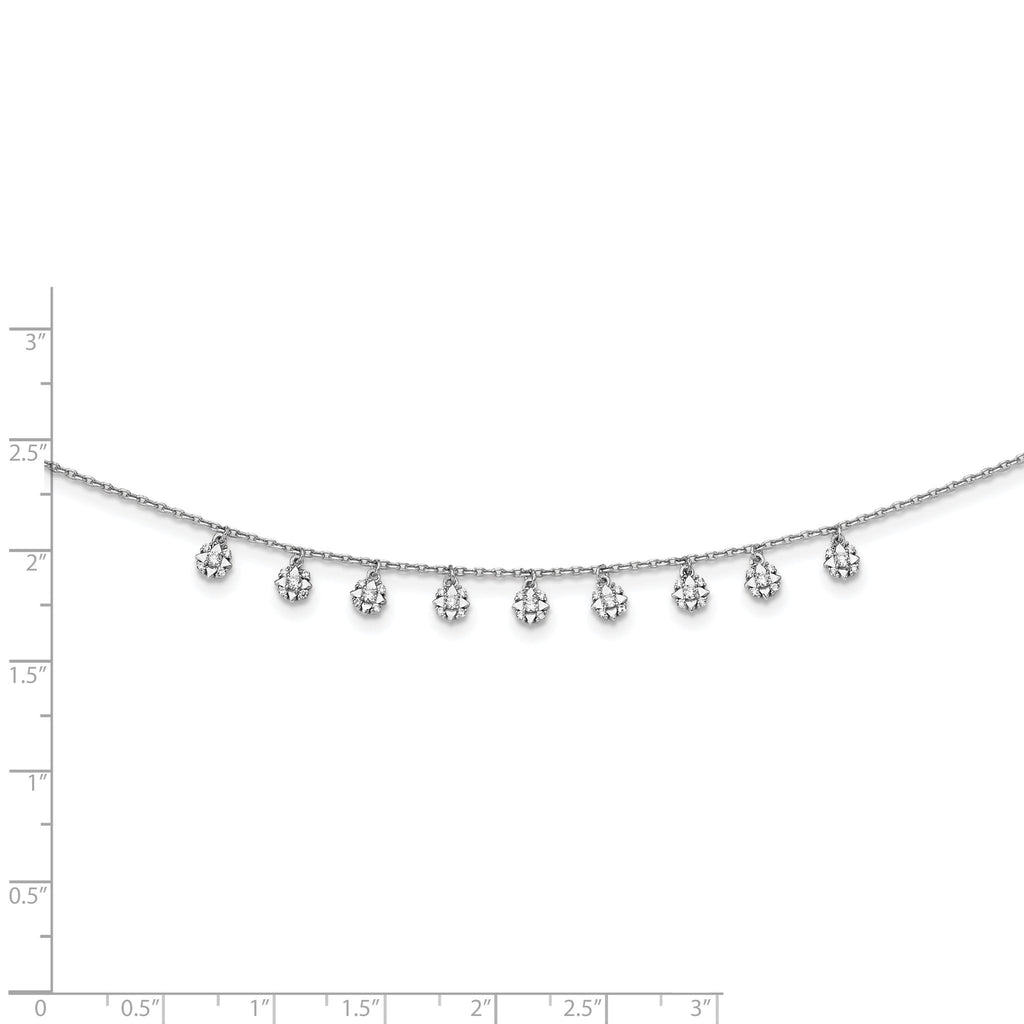 Sophia Jewelers 925 Sterling Silver CZ Star Station Necklace Unisex 18 Elegant