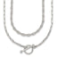 Sterling Silver Polished Fancy Double Strand 16 inch with 2 inch Extension Chain Necklace