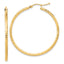 10K Gold Diamond-Cut Hoop Earrings with Polished Finish  2mm Round