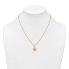 14k Polished And Brushed Curved Teardrop 16 inch Necklace Plus 2 inch Extender